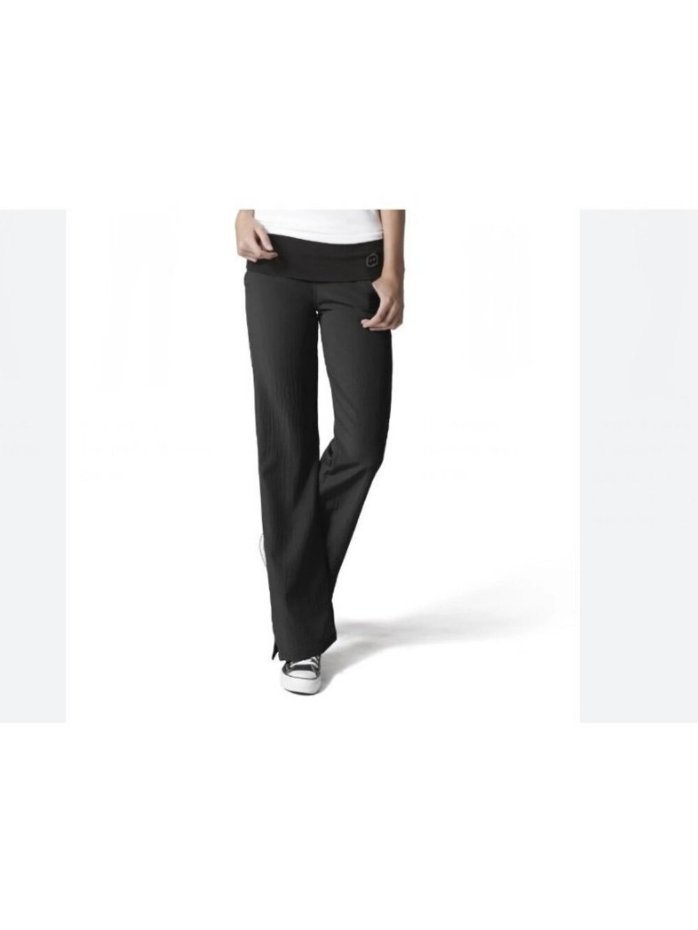 WONDERWINK Four Way stretch foldover waist Women's Scrub Pants -3XL - Black